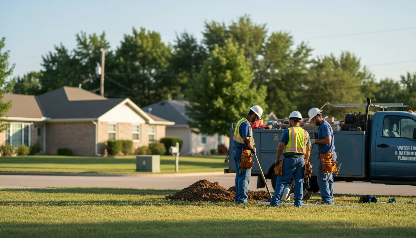 Residential water line and bathroom plumbing service in Crawford, TX
